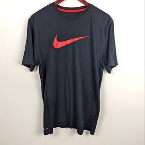 Nike | Dri-fit Black Logo Cotton Tee size Large